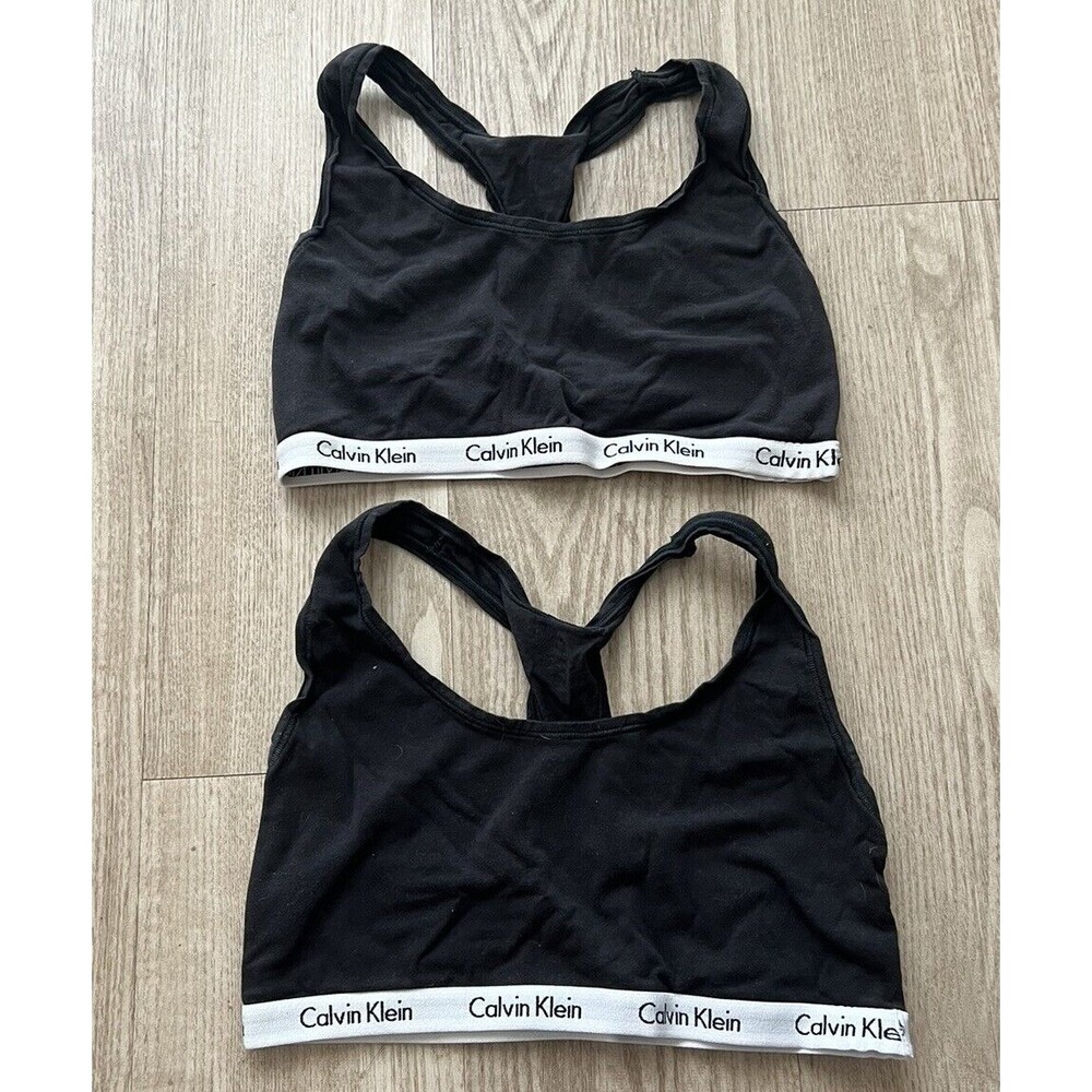 Calvin Klein Racerback Bra Set of 2 Black Unlined Small
